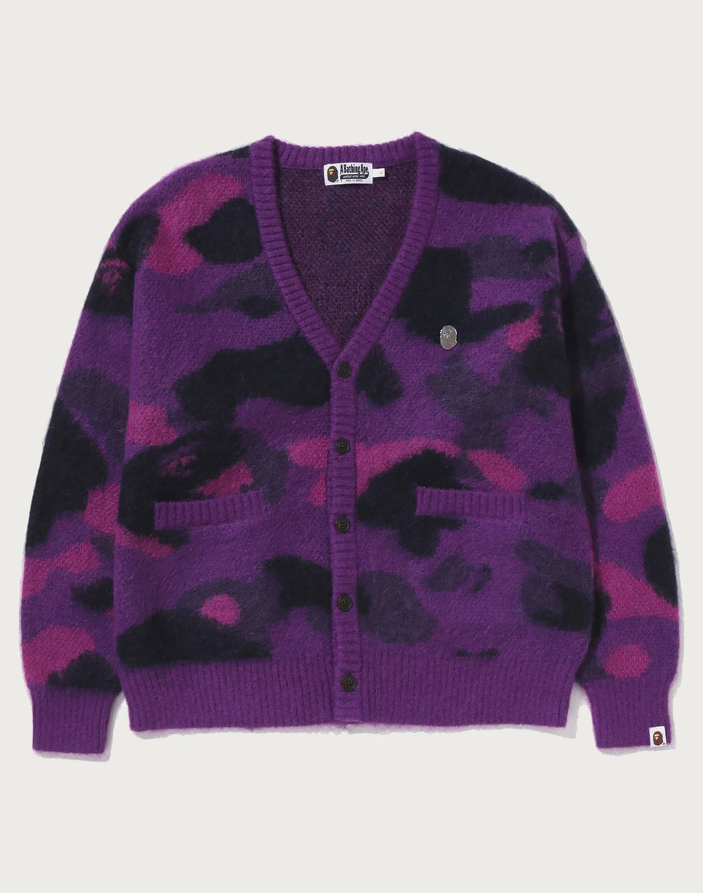 COLOR CAMO MOHAIR KNIT CARDIGAN MENS