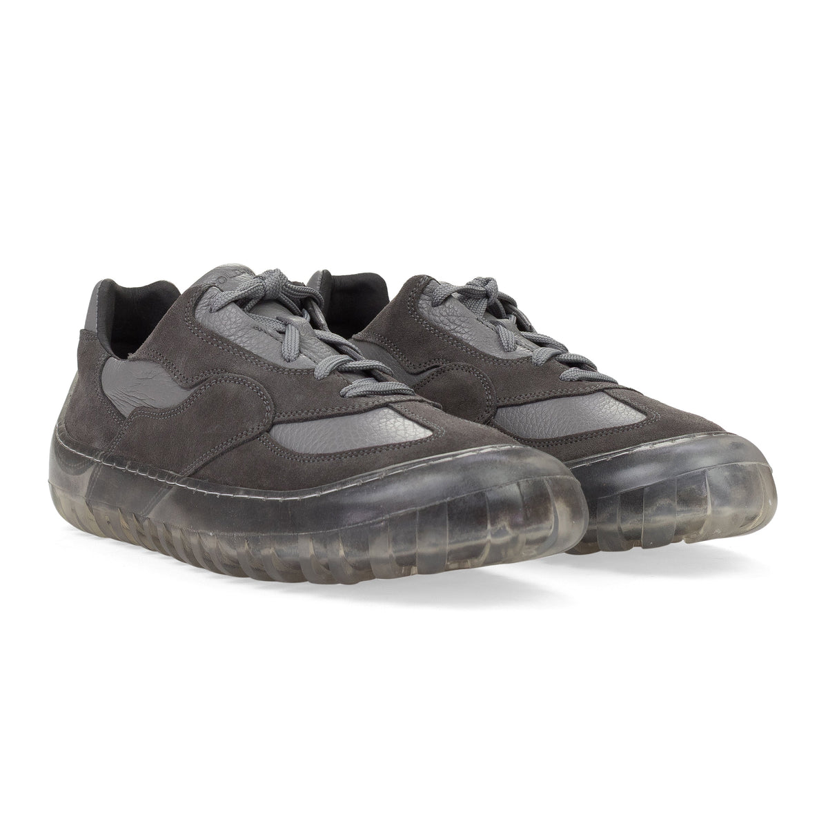 GREY LEATHER/WRAP SOLE SNEAKERS