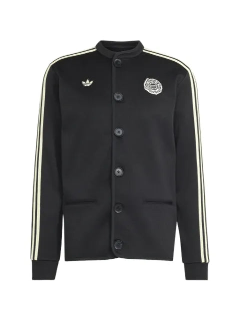adidas logo-patch button-up sweater