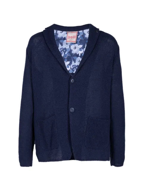 BOB floral-panel knit cardigan