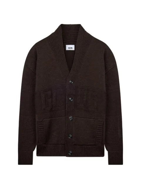 GCDS logo-embossed shawl-collar cardigan