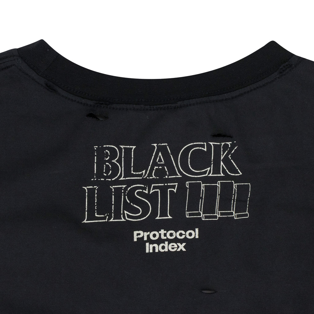 Black BlackList Distressed T Shirt