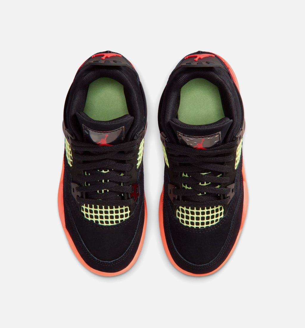 Air Jordan 4 Retro Black Infrared 23 | Preschool Lifestyle Shoe | Black/Infrared 23/Bright Mango