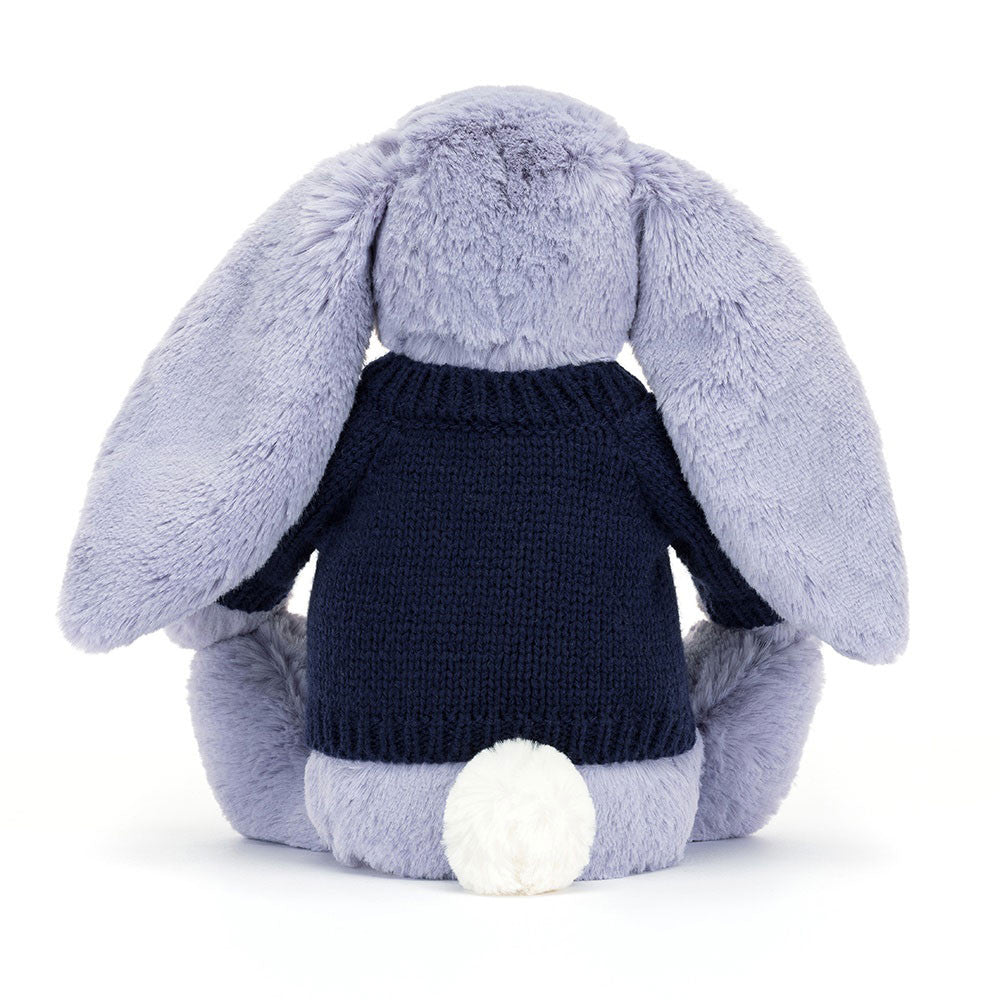 Bashful Viola Bunny with Personalized Navy Jumper