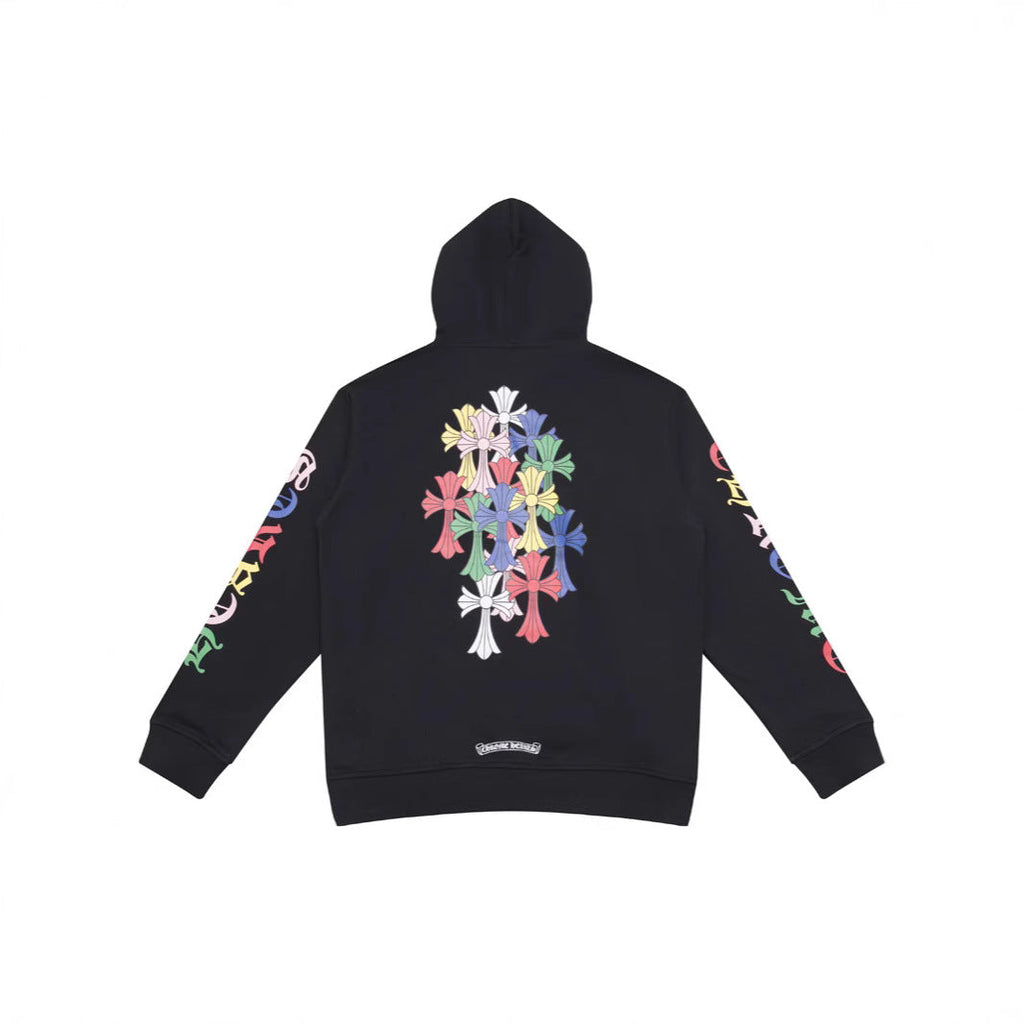 Chrome Hearts Multi‑Cross Graphic Oversized Hoodie Streetwear Unisex
