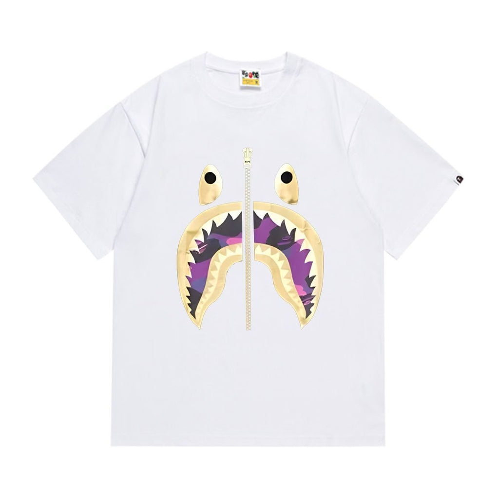 BAPE Shark Mouth Zipper Graphic T-Shirt