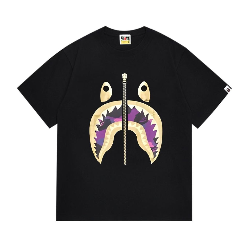 BAPE Shark Mouth Zipper Graphic T-Shirt