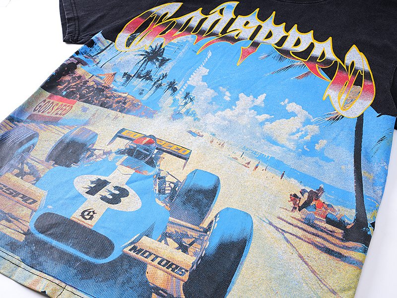 Godspeed Washed Black Racing Graphic T-Shirt
