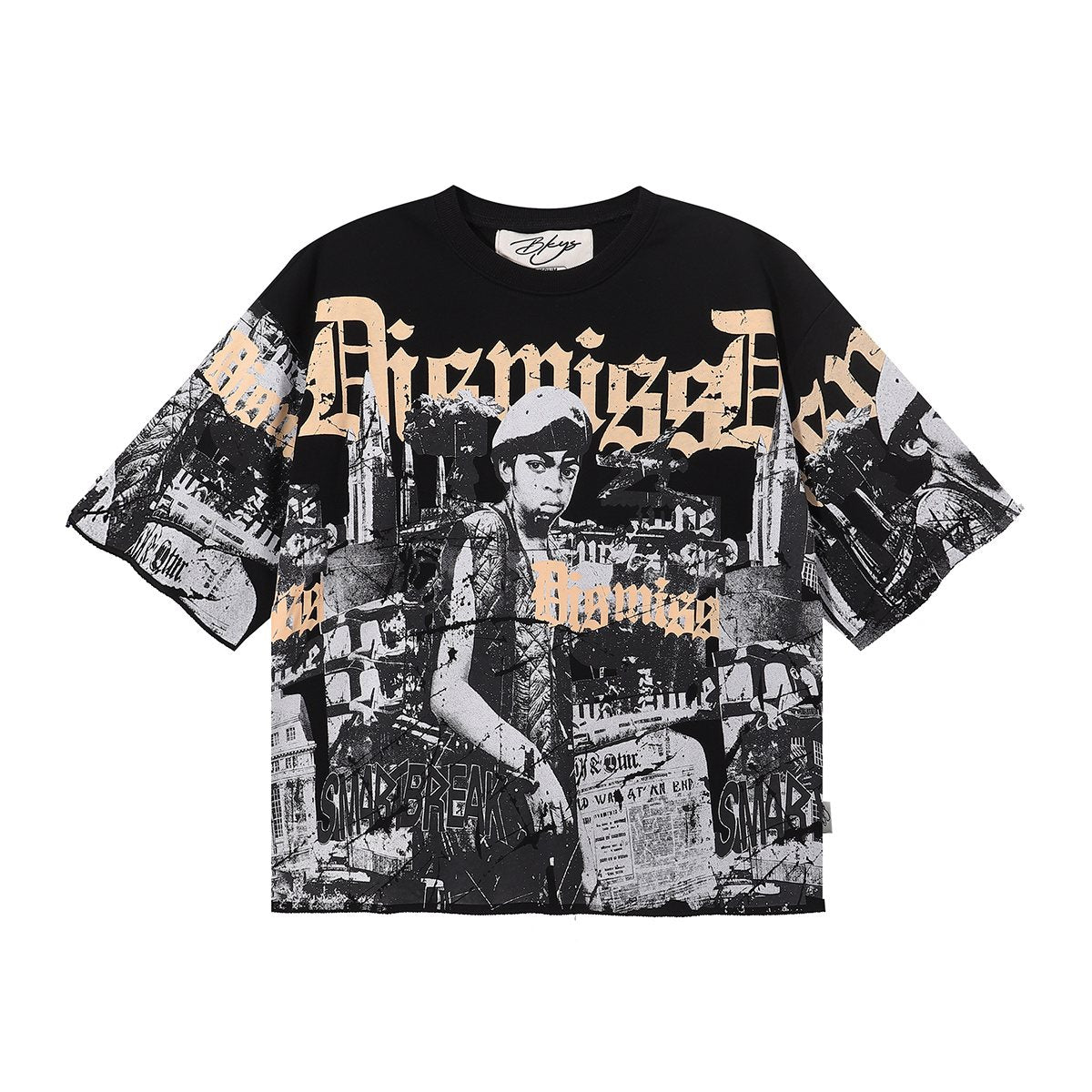 BKYS Revival Dismiss Photo-Collage Cropped T-Shirt