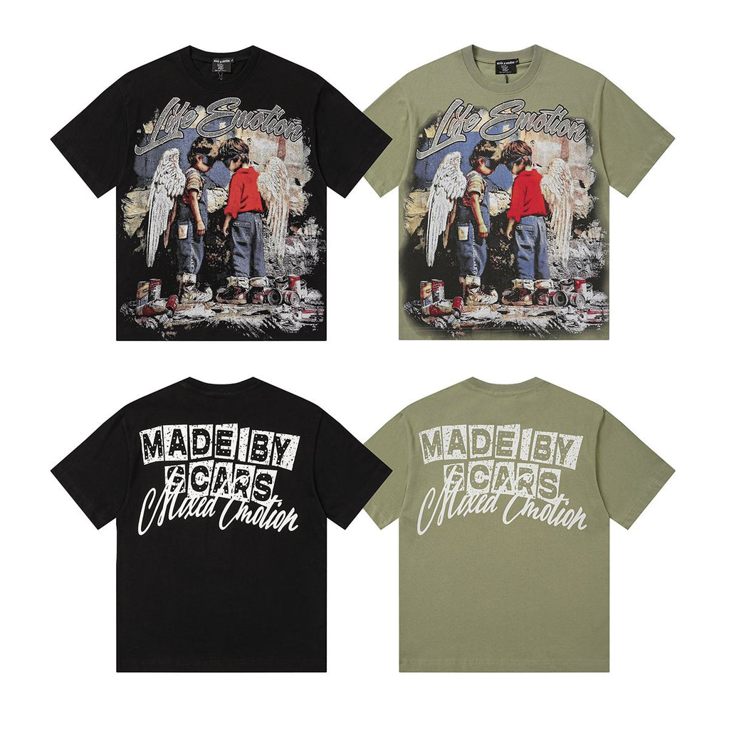 MIXED EMOTION Rhinestone Graphic T-Shirt