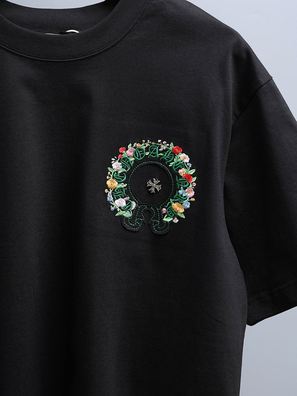Chrome Hearts Floral Horseshoe Cross Graphic T-Shirt