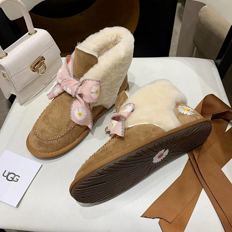 Daisy Chain Ribbon Snow Boot — Chestnut | New Arrival | In Stock