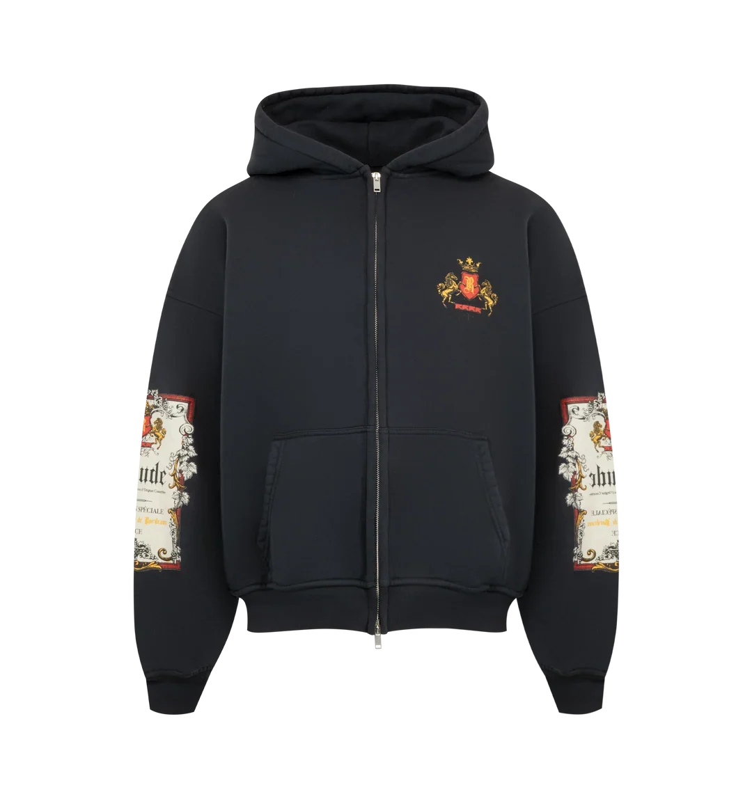 Rhude Bordeaux Reserve Zip-Up Hoodie