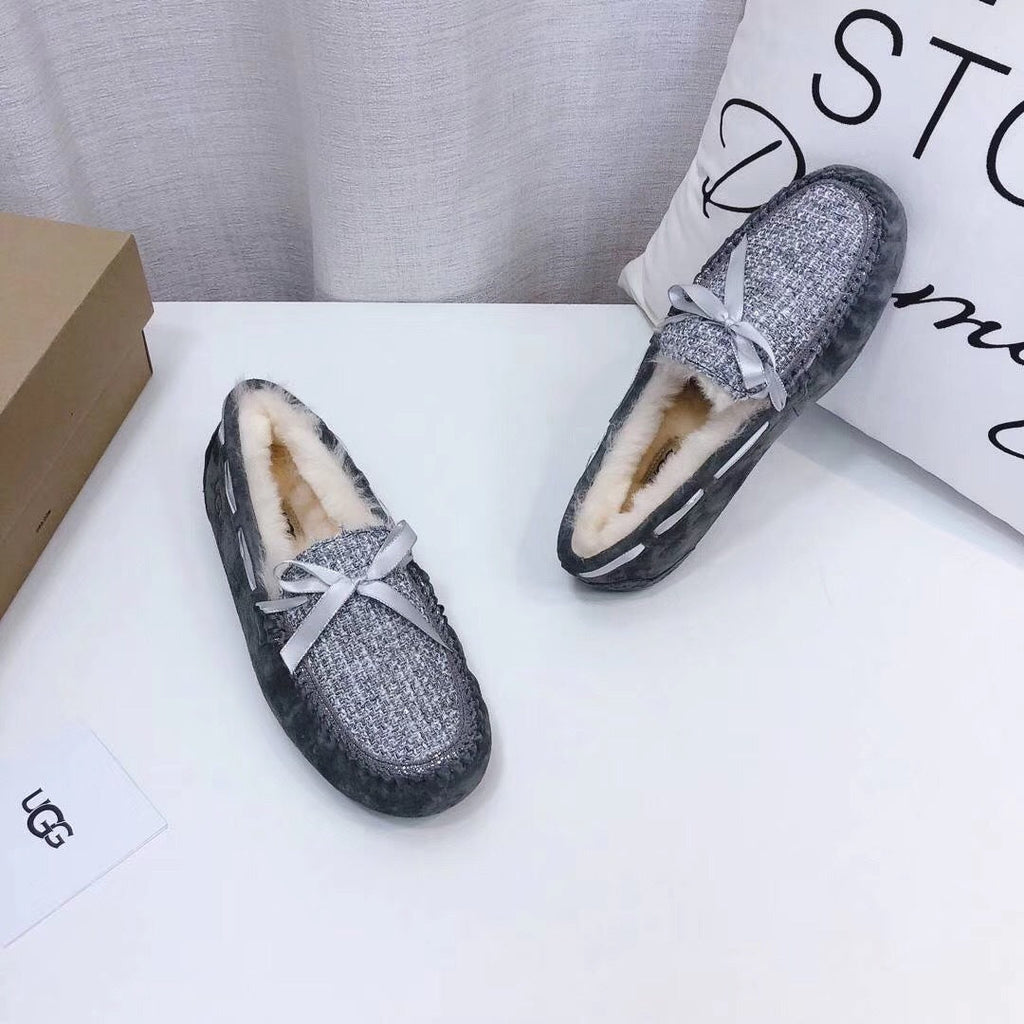 Grey Chanel-Style Driving Loafers — Sophisticated & Chic | New Arrival | In Stock