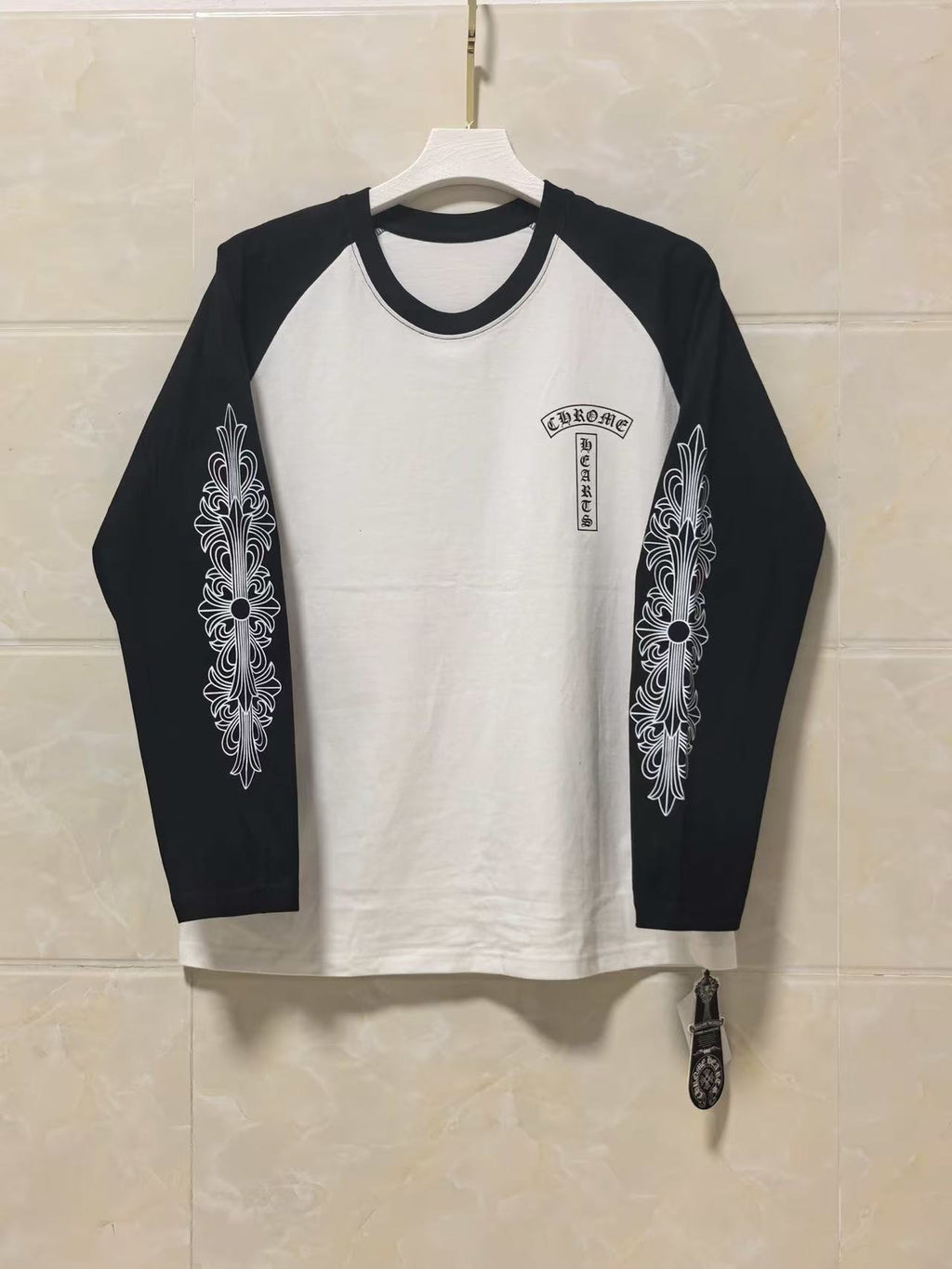 Chrome Hearts Long-Sleeve Shirt White/Black Y84#
