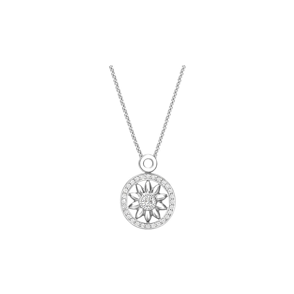 Harry Winston Style Sun Compass Cubic Zirconia 18K Gold-Plated Necklace