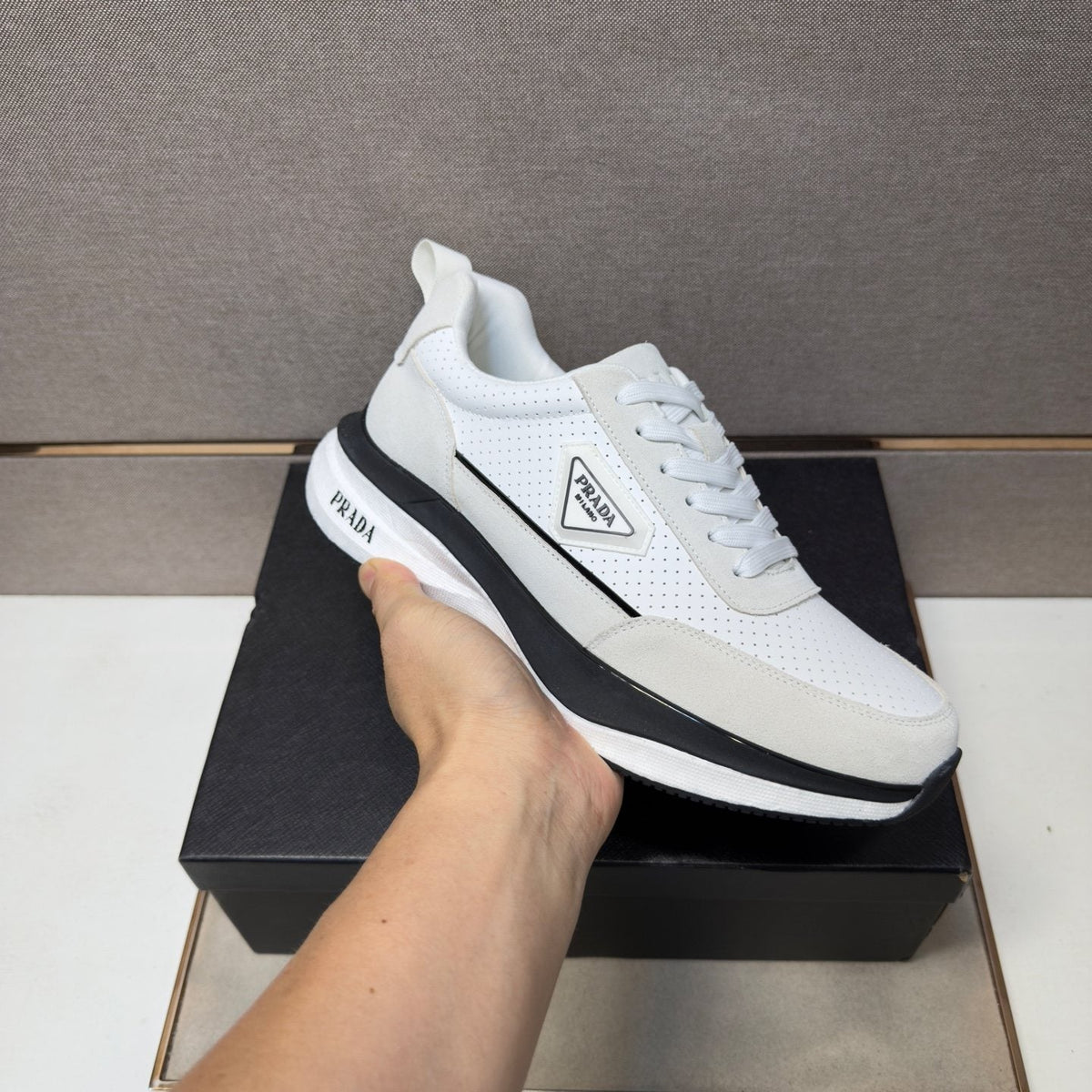 Prada Mesh Panel Sneakers