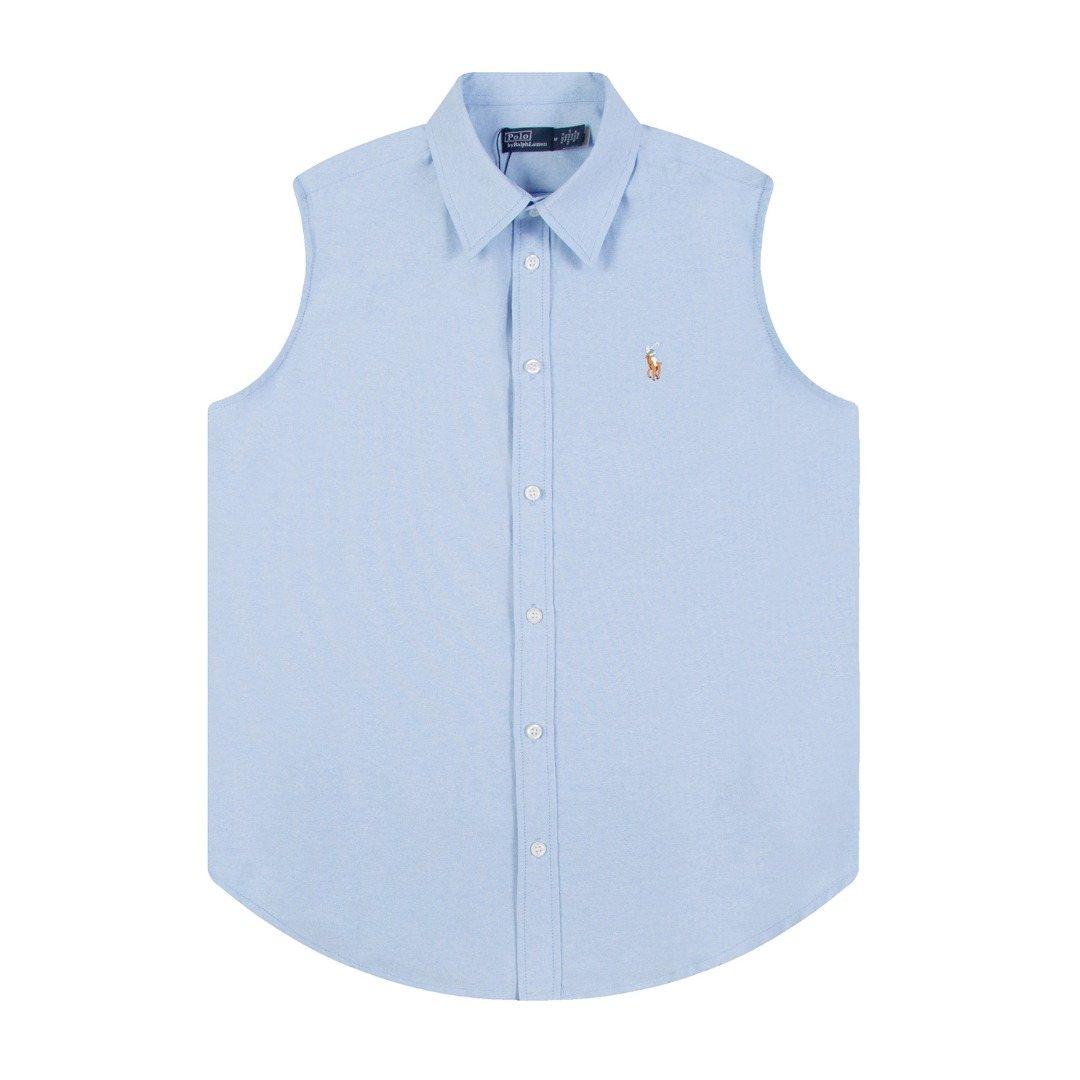 Ralph Lauren Sleeveless Oxford Button-Front Shirt