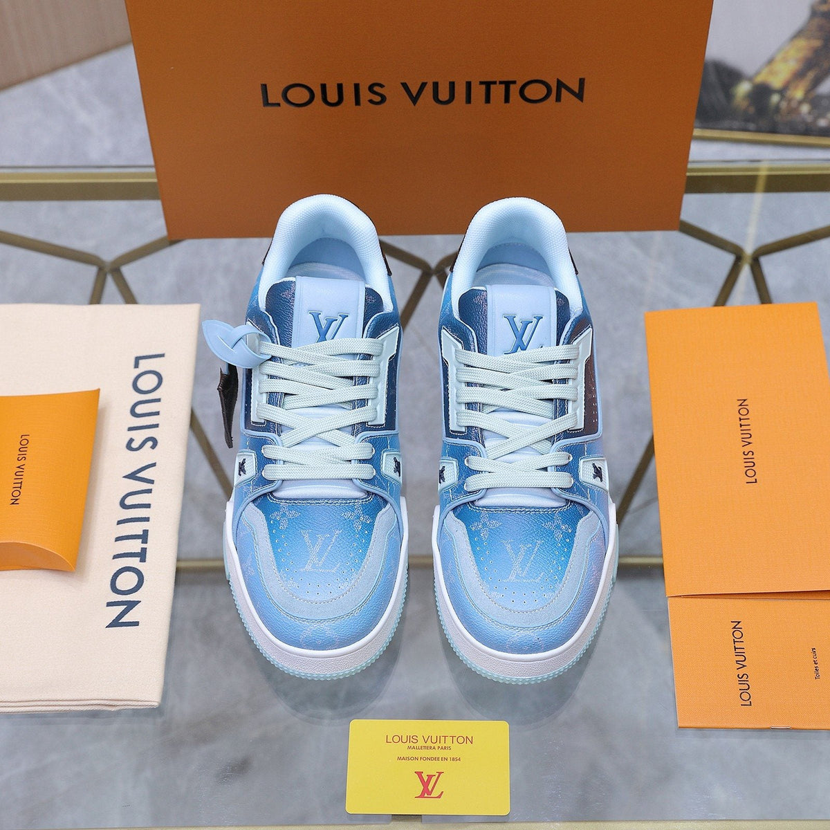 Louis Vuitton Color-Blocked Low-Top Sneakers
