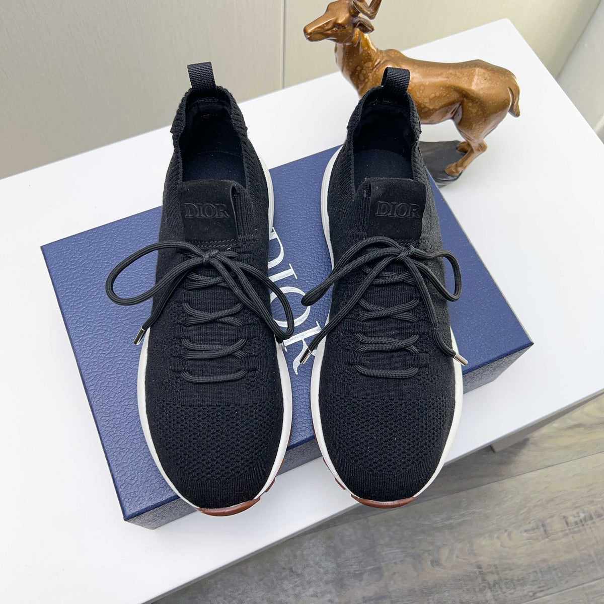 Dior Knit Lace-Up Sneakers - Rear Pull Tab