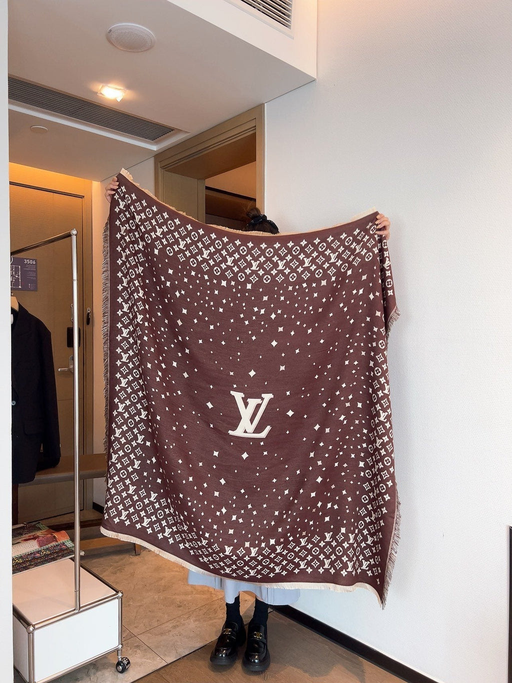 Louis Vuitton Starry Monogram Fringed Wrap