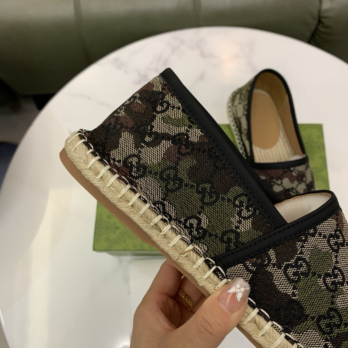 Gucci Men's Monogram Espadrille Loafers