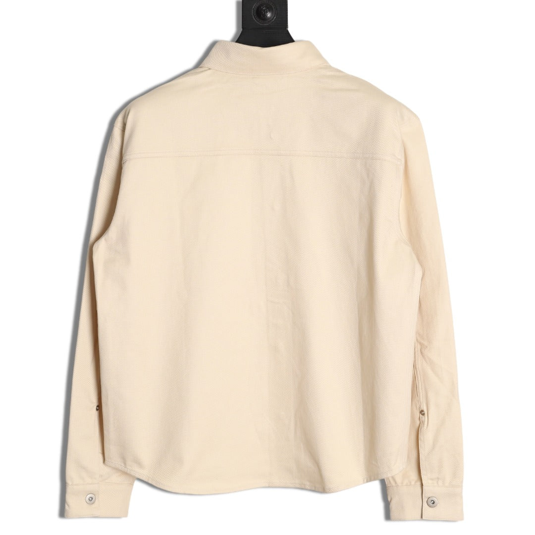 Burberry Shield-Detail Denim Shirt Jacket - Light Beige