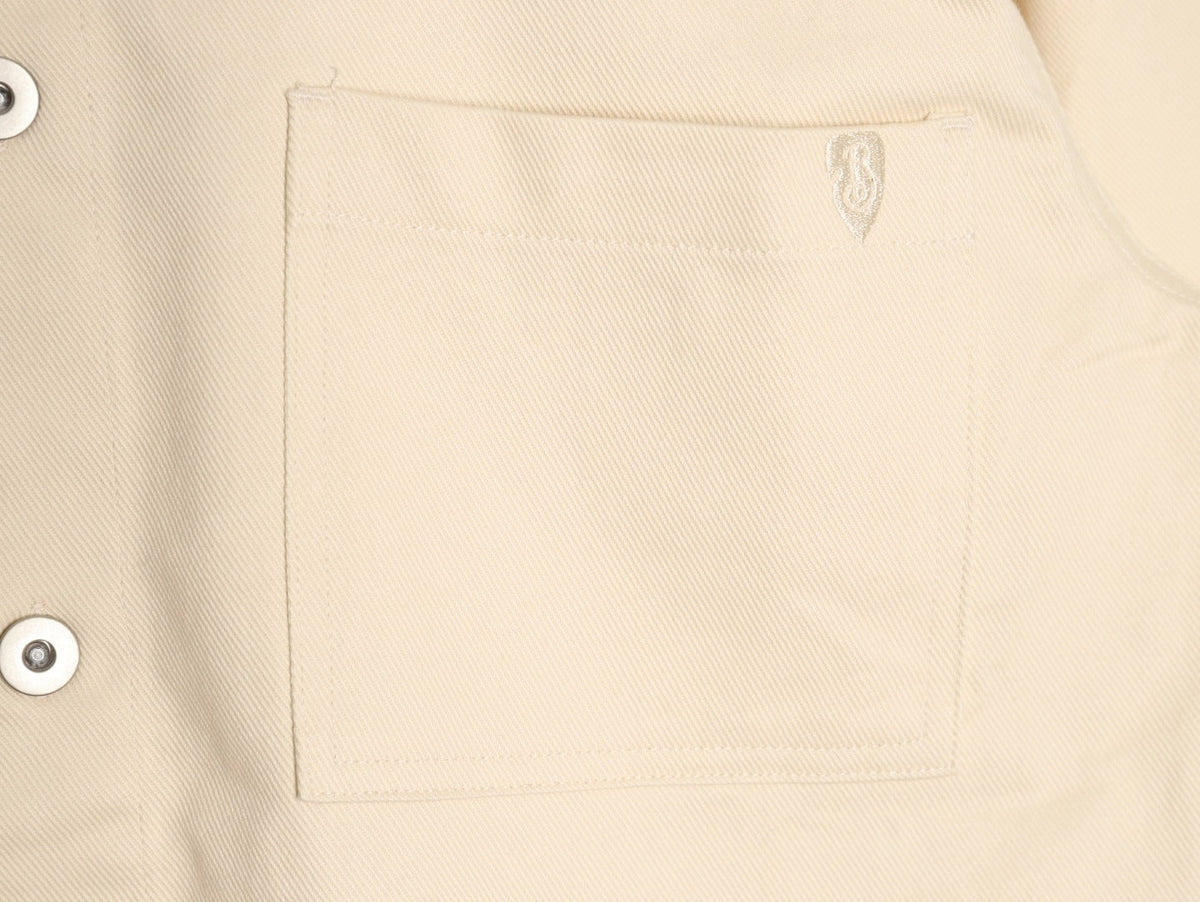 Burberry Shield-Detail Denim Shirt Jacket - Light Beige