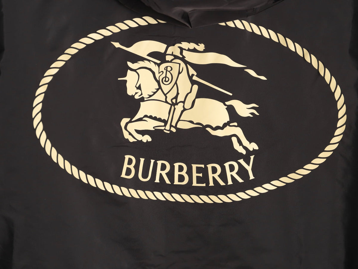 Burberry Equestrian Emblem Hooded Zip Jacket - Black