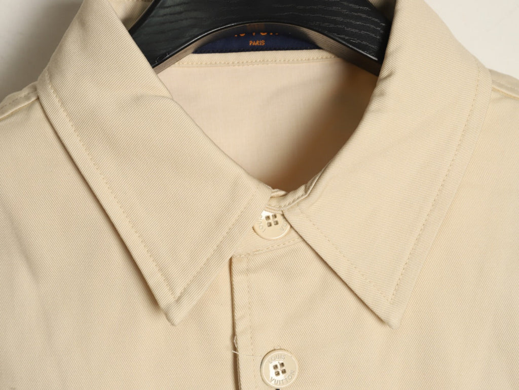 Louis Vuitton Flocked-Panel Shirt Jacket - Beige
